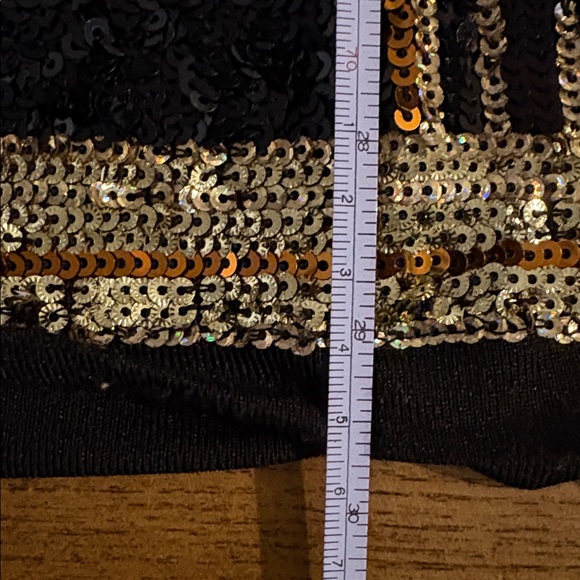 Zara Black, Green, and Gold Sequin Dress - Picture 7 of 14